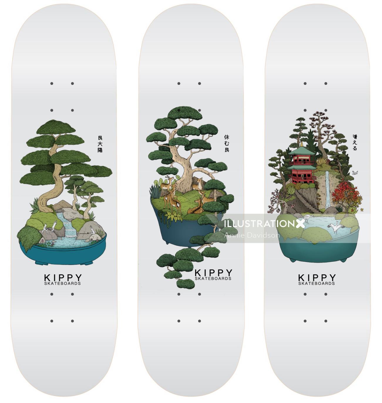 Kippy skateboards graphic design