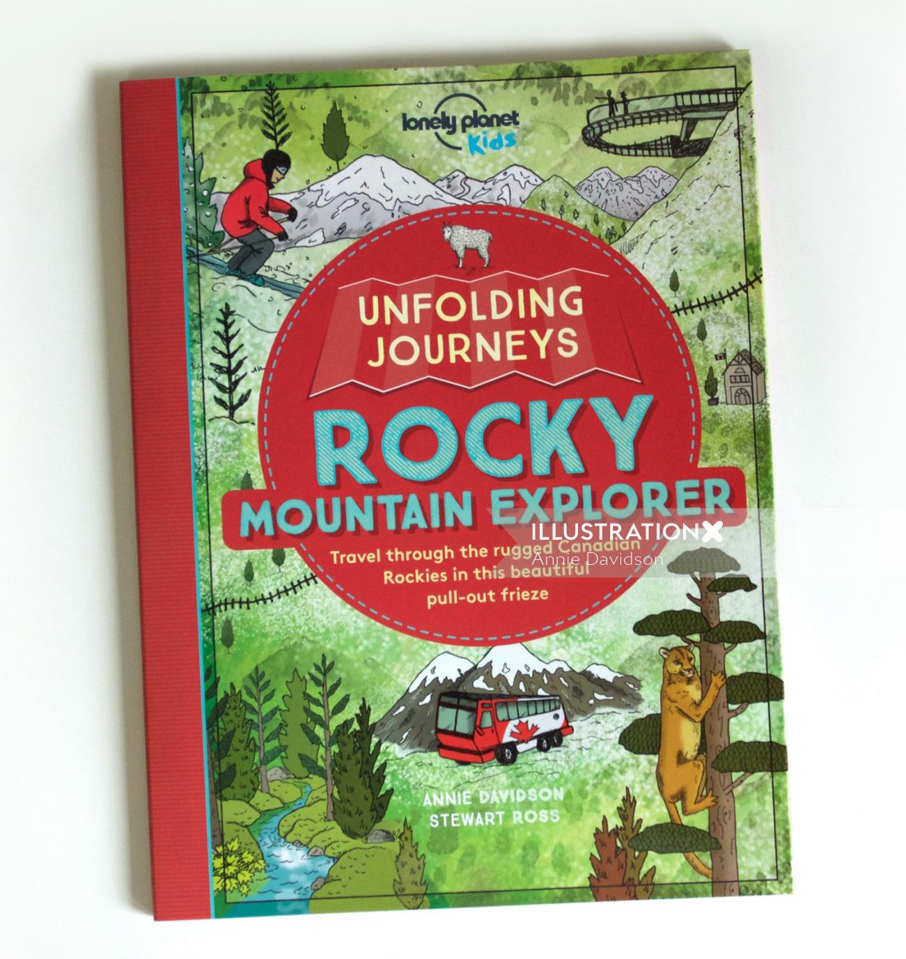 Book cover illustration of rocky mountain explorer