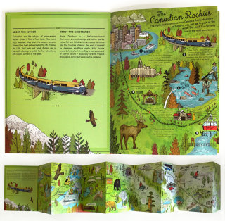 La ilustración editorial de las Montañas Rocosas canadienses.