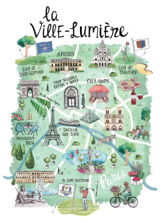 2018 年莱德杯巴黎地图插图