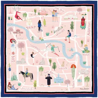 Map illustration on Silk Scarf for Talbot's