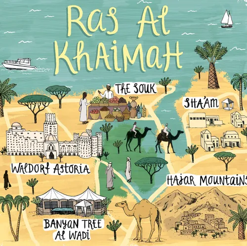 Editorial map of Ras Al Khaimah for Jamie Oliver publication