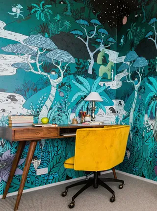 Mural art of wallpaper design by Annie Davidson