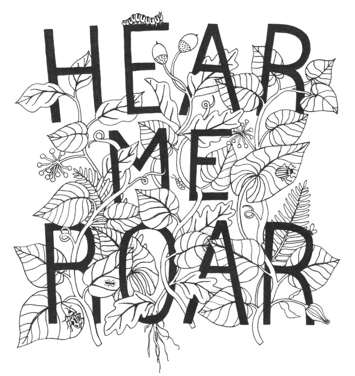 Hear me roar lettering art