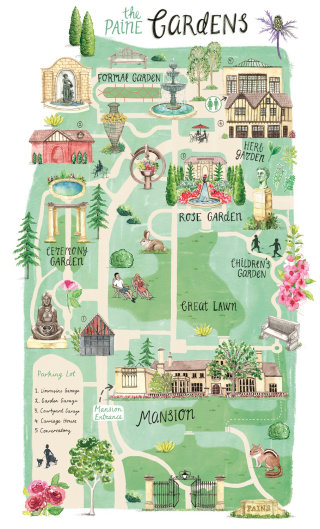 ペイン庭園の地図
