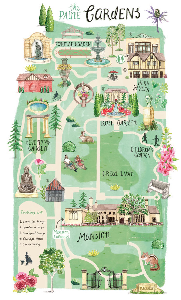 Cartes des jardins Paine