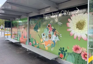 Vibrant botanical garden artwork for Melbourne's tram shelters