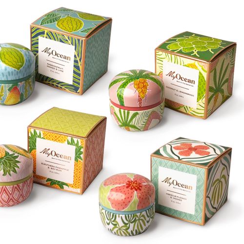 Colorful product packaging created for My Ocean