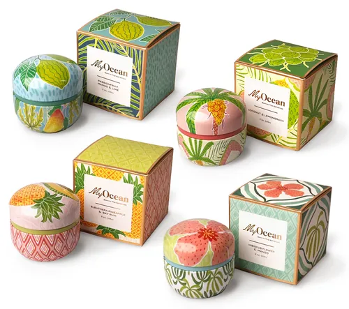 Colorful product packaging created for My Ocean