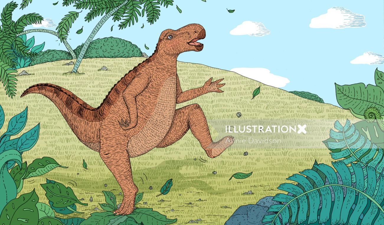 dinosaurs, illustration, medibank, stomping