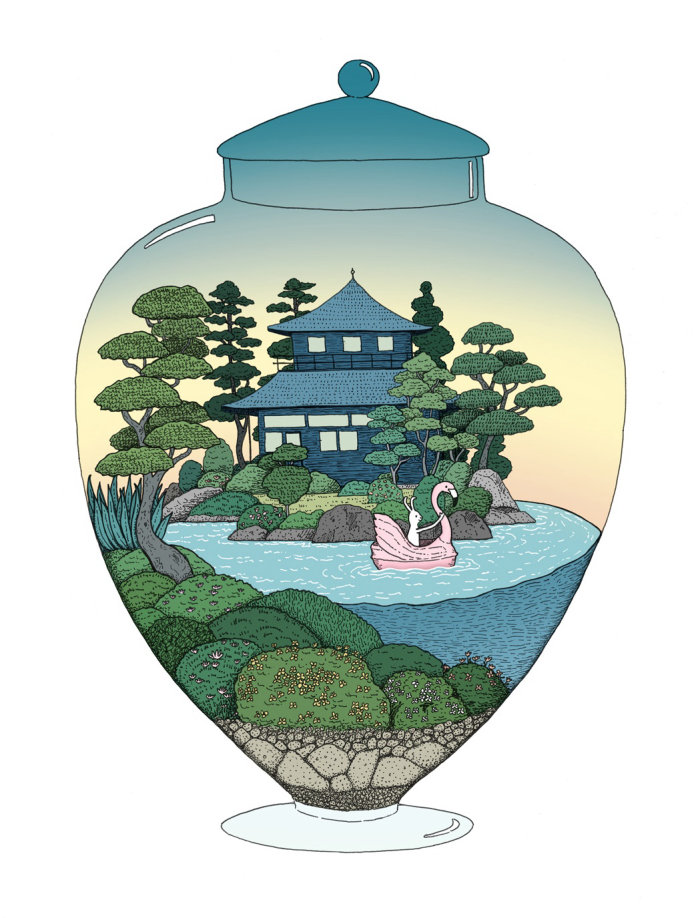 Kyoto Tea House digital art 