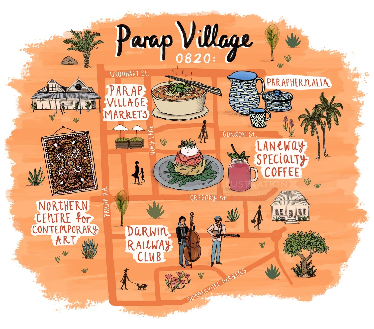 Darwin city map highlighting Parap Village for Jetstar