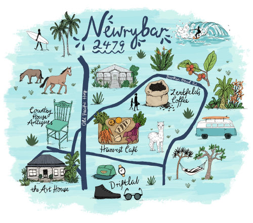 Newrybar map illustration