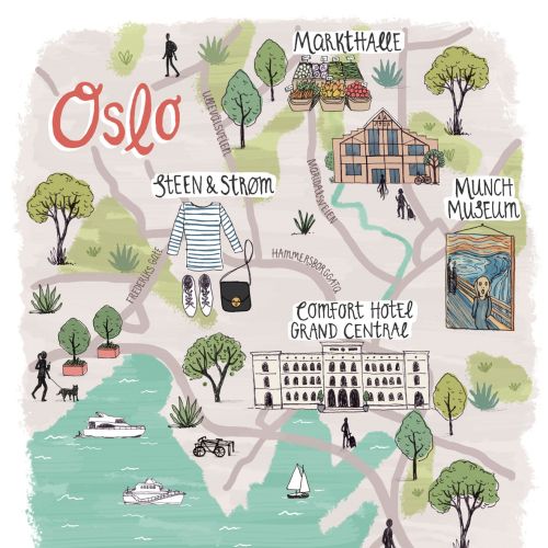 Map design of Oslo city in Norway