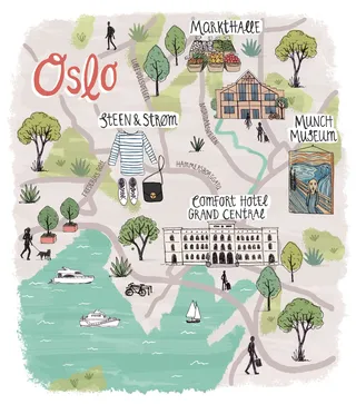 Map design of Oslo city in Norway