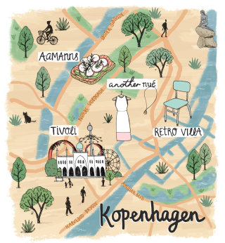 コペンハーゲンの地図のイラスト