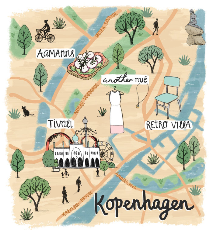 Kopenhagen map illustration