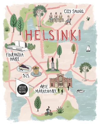 Helsinki city in Finland map design 