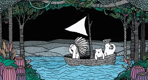 Animals boating animation