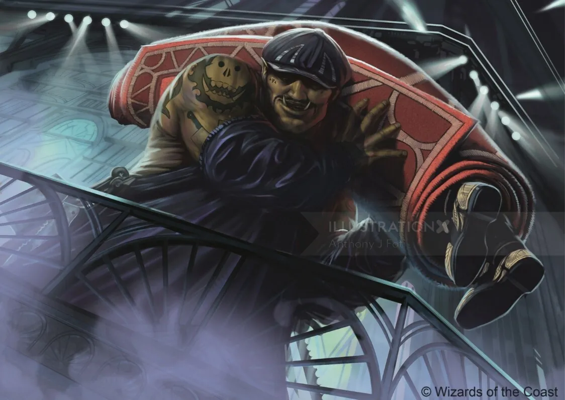Crooked Custodian character in dramatic pose, Magic the Gathering artwork by Anthony J Foti
