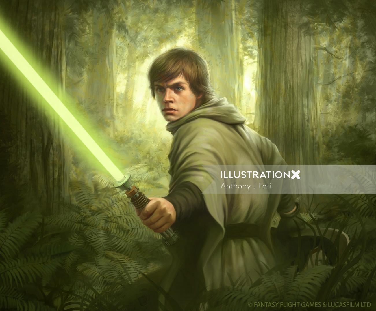 Arte do personagem de Luke Skywalker Star Wars