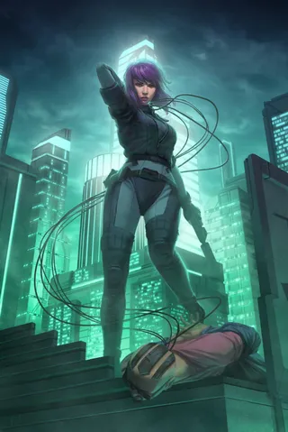 Major Kusanagi Character art by Anthony J Foti