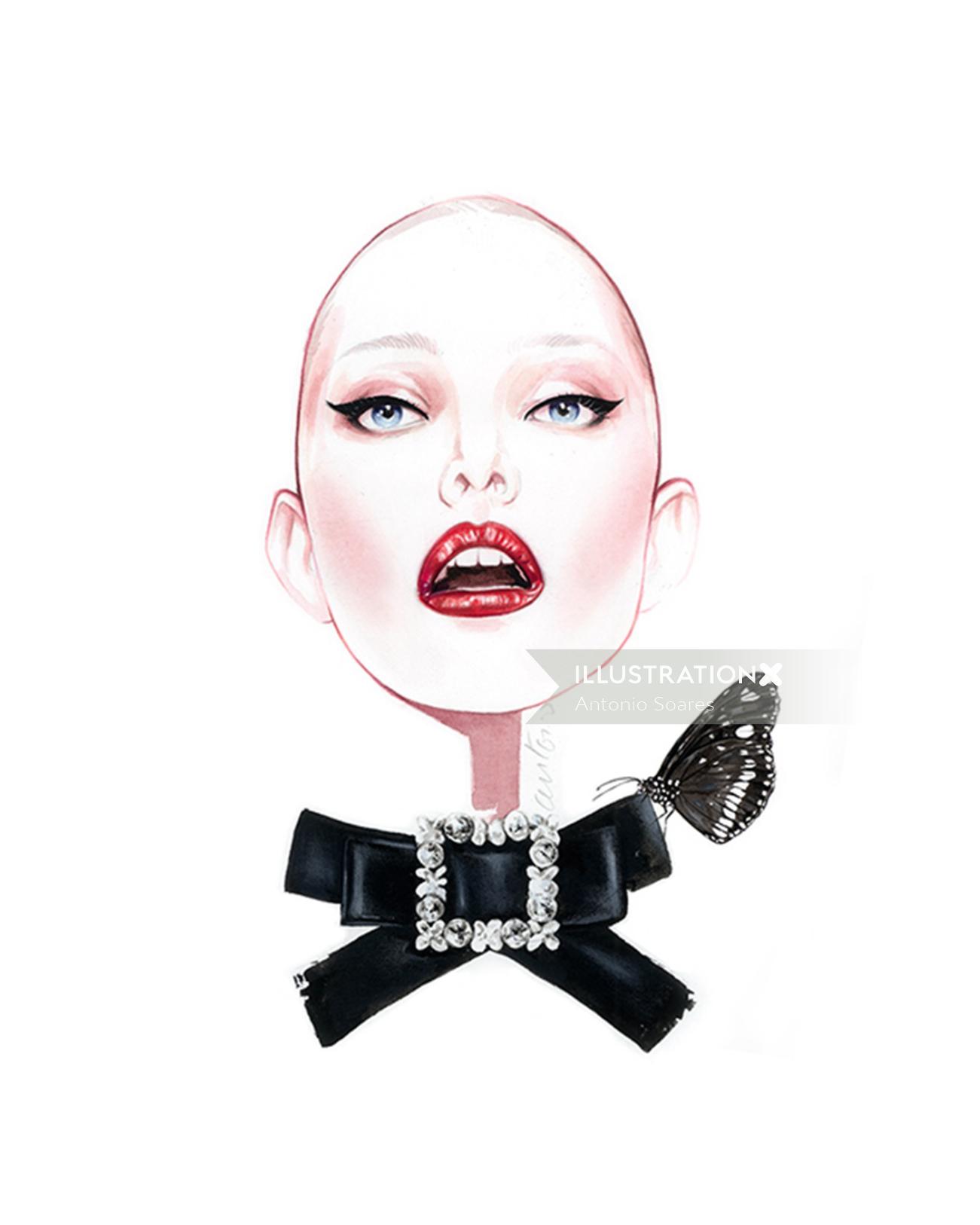 Ilustração de beleza de mulher para Dolce &amp; Gabbana