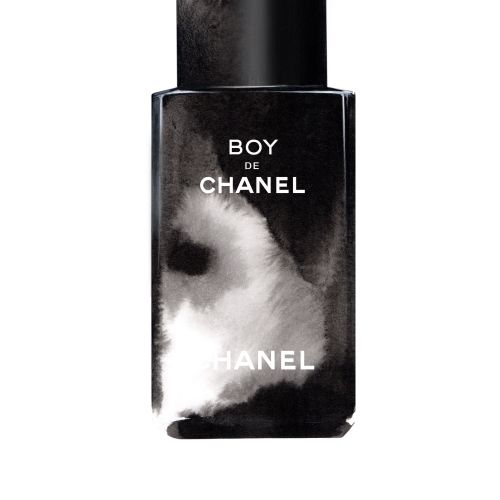Boy de Chanel perfume bottle by Antonio Soares with black and white design