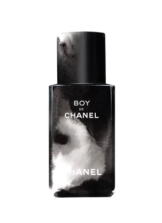 Boy de Chanel perfume bottle by Antonio Soares with black and white design