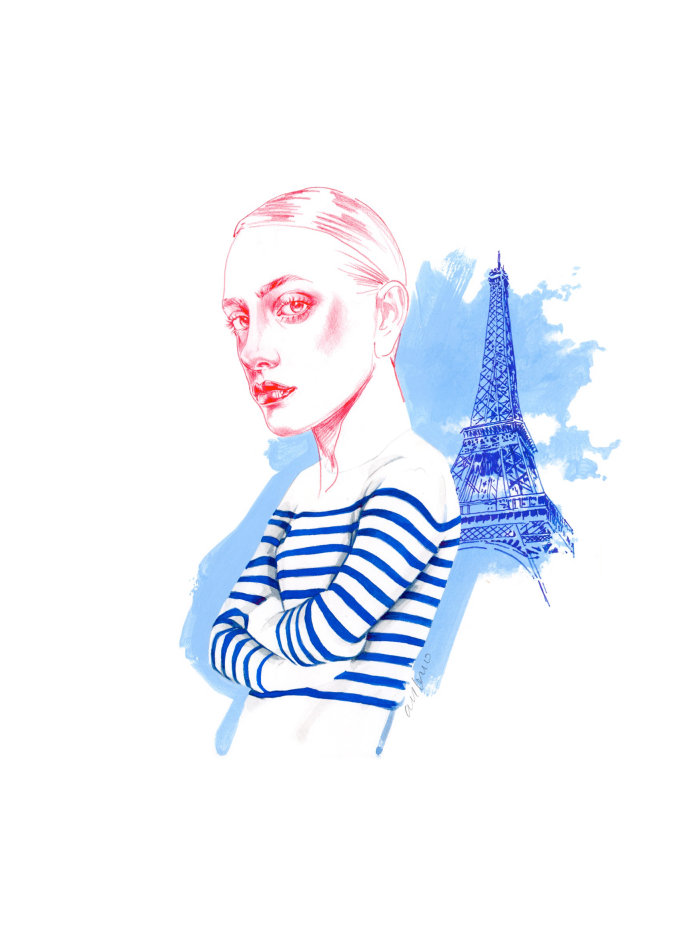 Fashion artwork for France-Amerique magazine