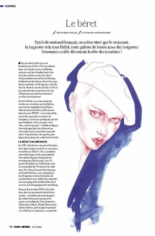 Stylized portrait of a person in a beret with watercolor, by Antonio Soares