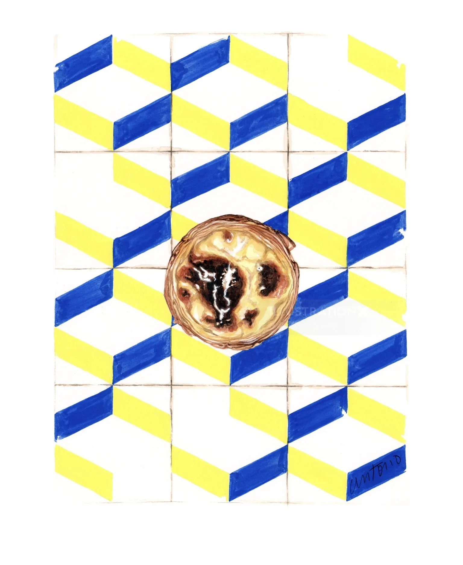 Geometric pattern with central pastry by Antonio Soares