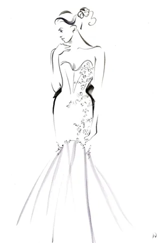 Line art of fashion model
