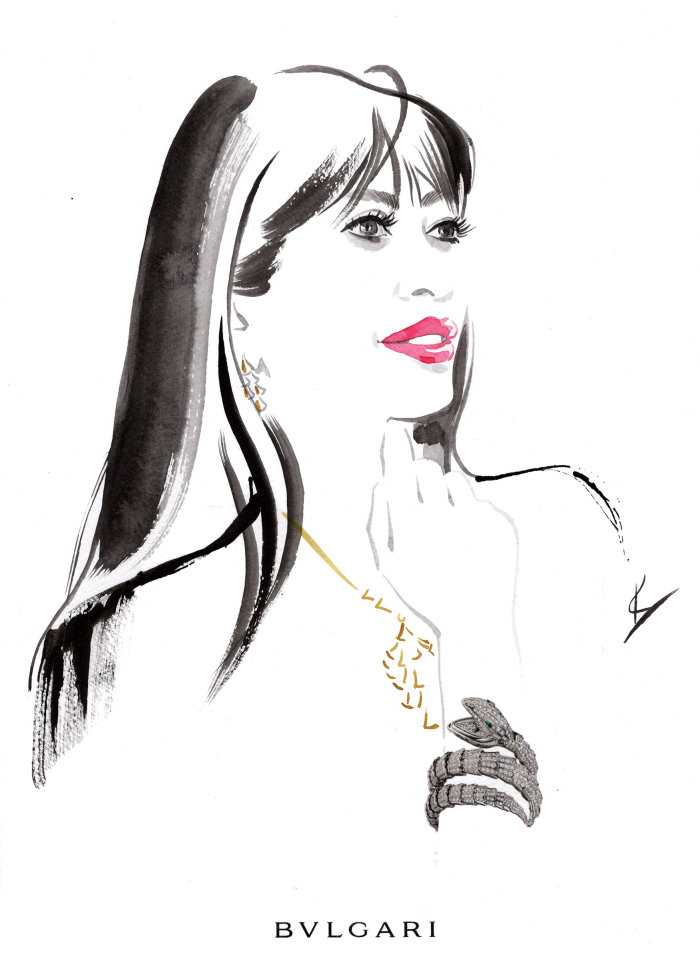 Retrato da moda da mulher com traços de tinta