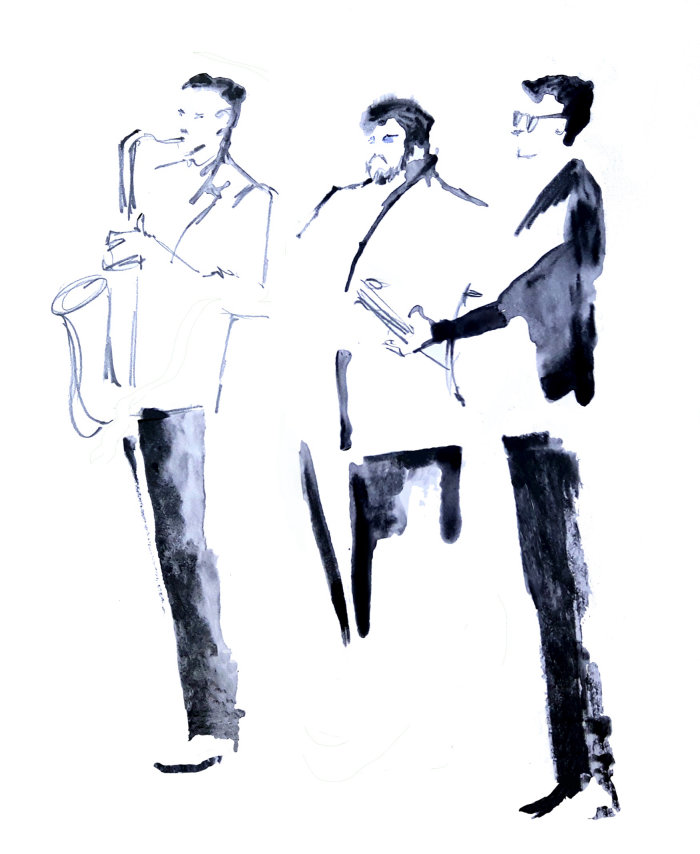 Desenho ao vivo no evento de vinhos californianos - MUSICAL ENTERTAINERS