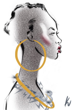 Dibujo de animación digital de reina africana.
