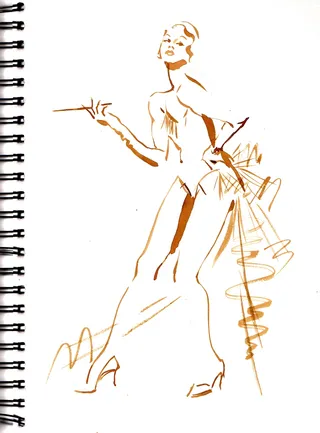 Cabaret costume live drawing