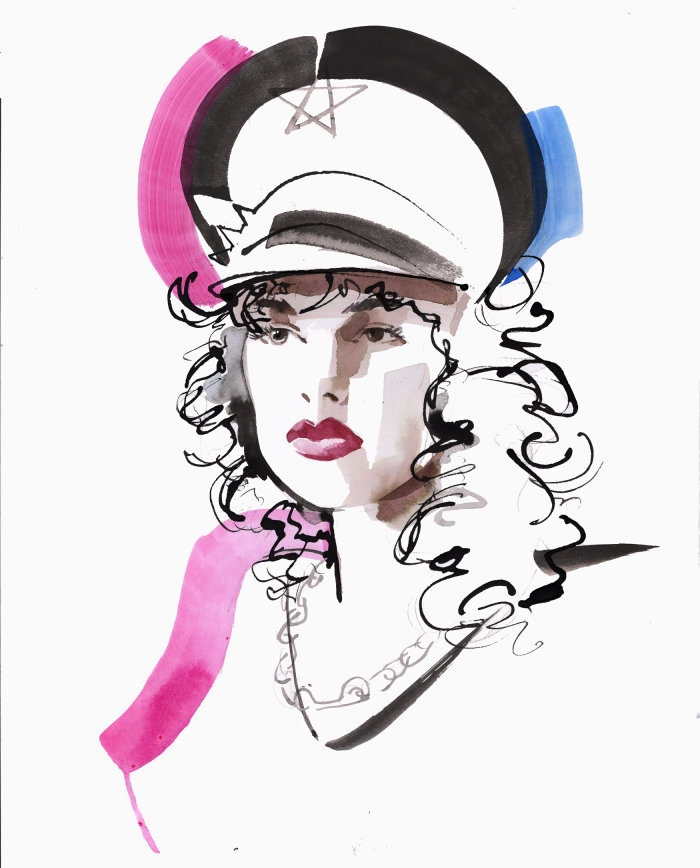 Desenho de evento ao vivo de retrato de mulher