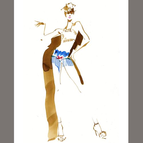 Fashion model live event drawing