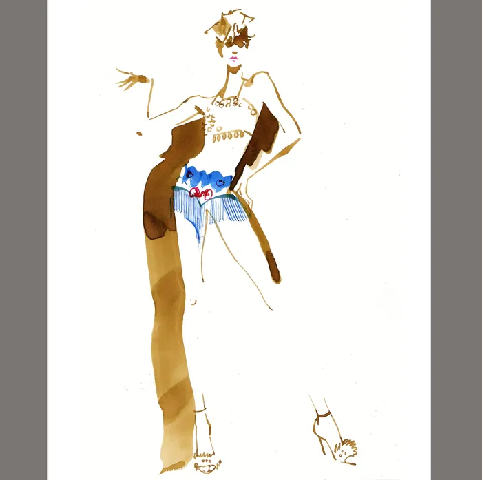 Fashion model live event drawing