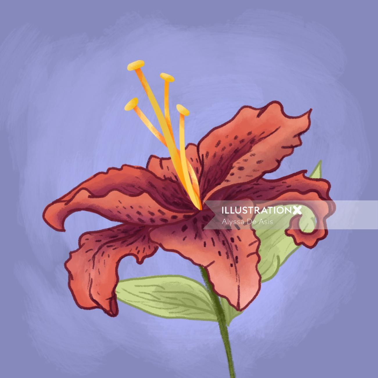 Digital painting of a flower