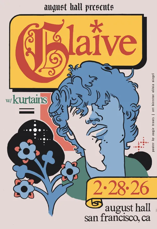 Pôster do show do Glaive no August Hall por Augie Trautz