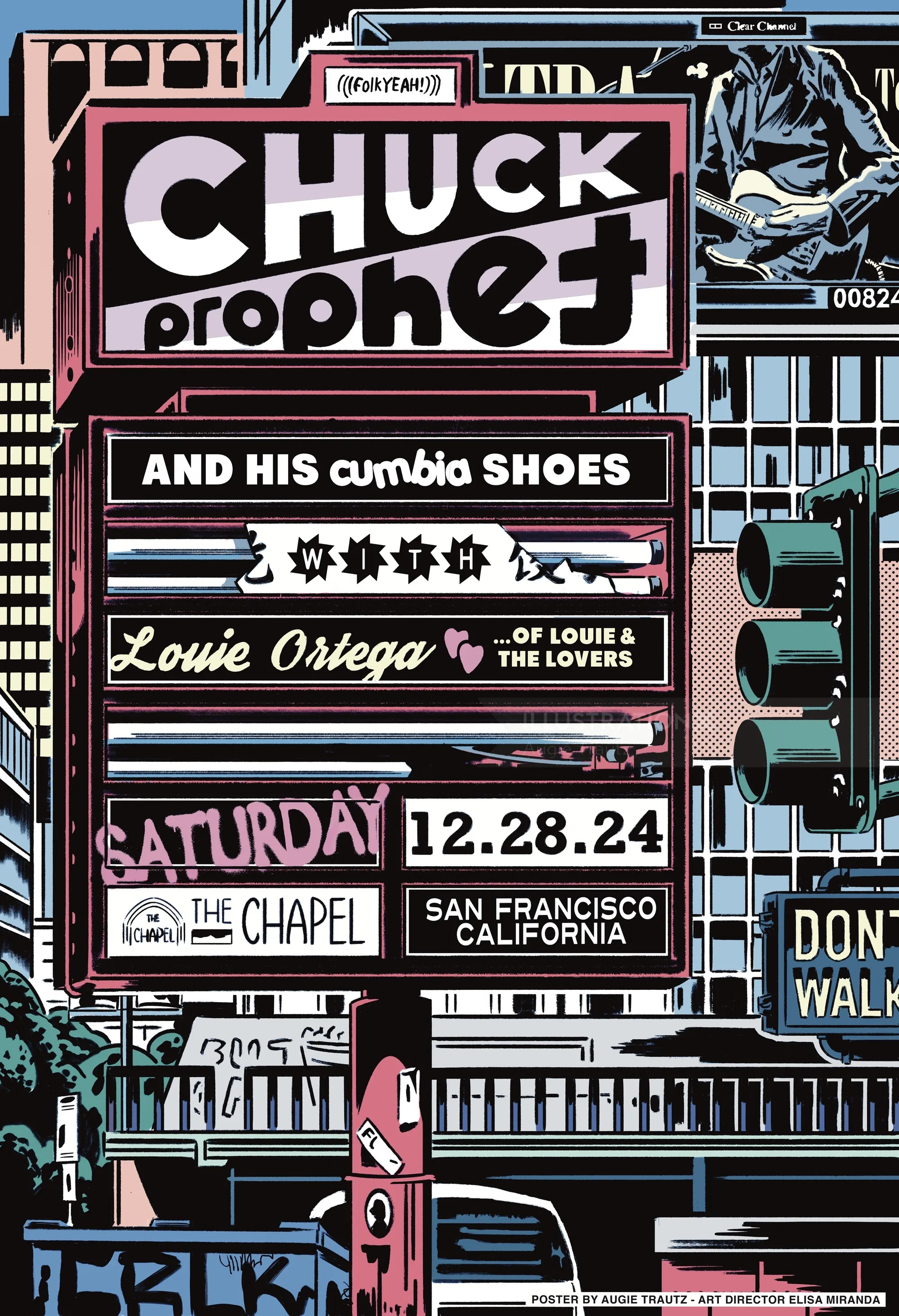 Concert poster for Chuck Prophet and His Cumbia Shoes by Augie Trautz