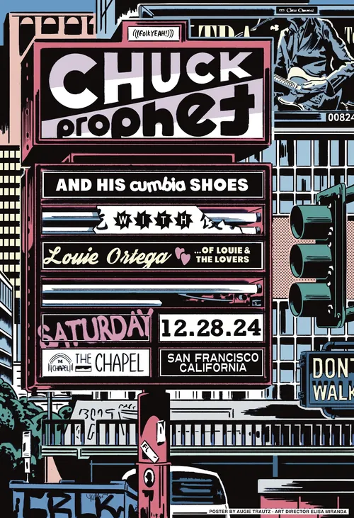 Pôster do show de Chuck Prophet and His Cumbia Shoes por Augie Trautz