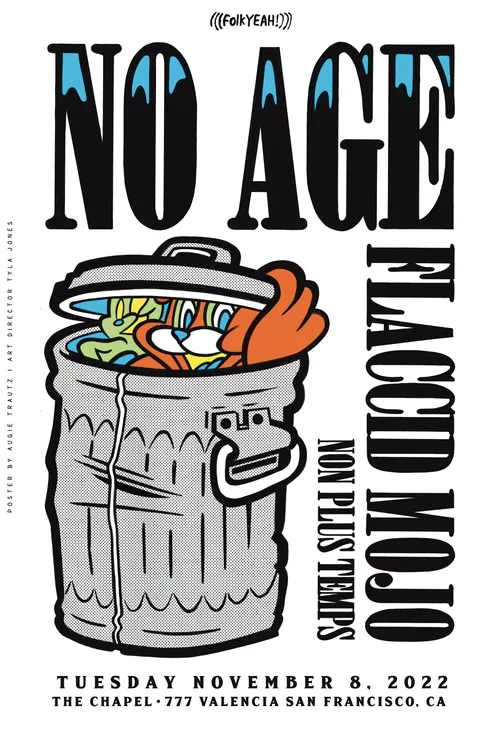 Pôster do show da dupla de noise rock No Age, criado por Augie Trautz.