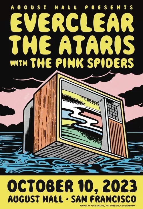 Pôster do show com Everclear, The Ataris e The Pink Spiders por Augie Trautz