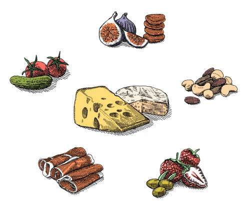 Desenho de ícones de alimentos