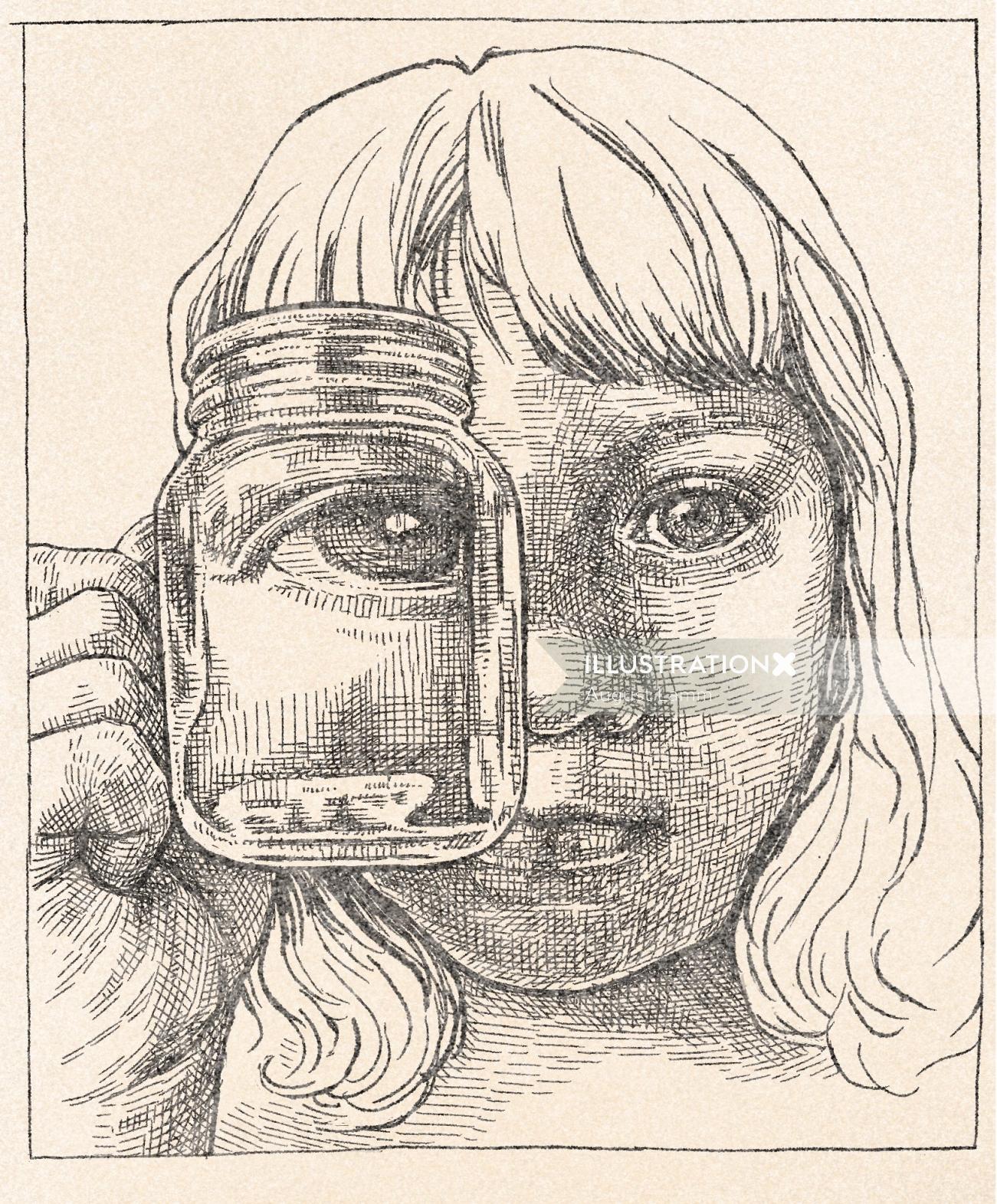 August Lamm portraiture drawing