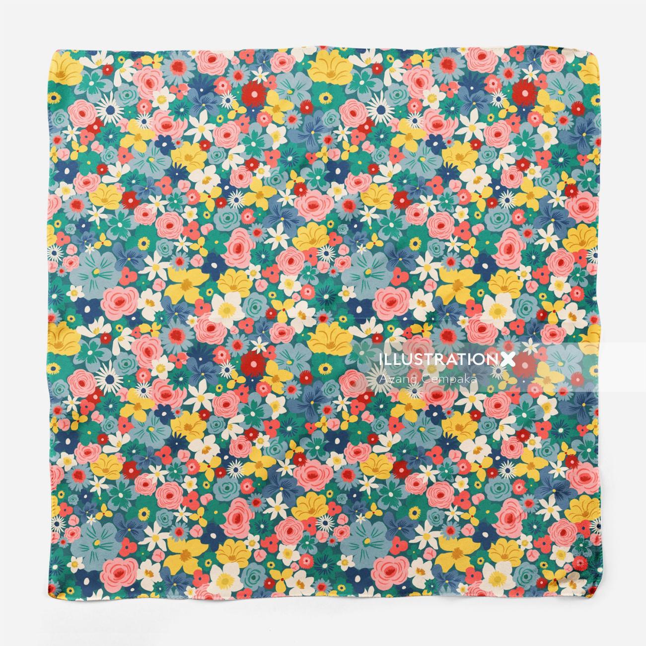 Colorful flowers gift wrapper
