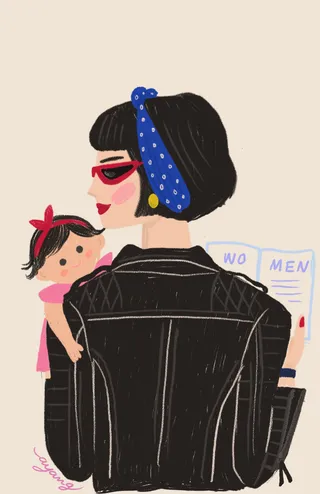 Femme de style de vie avec bébé
